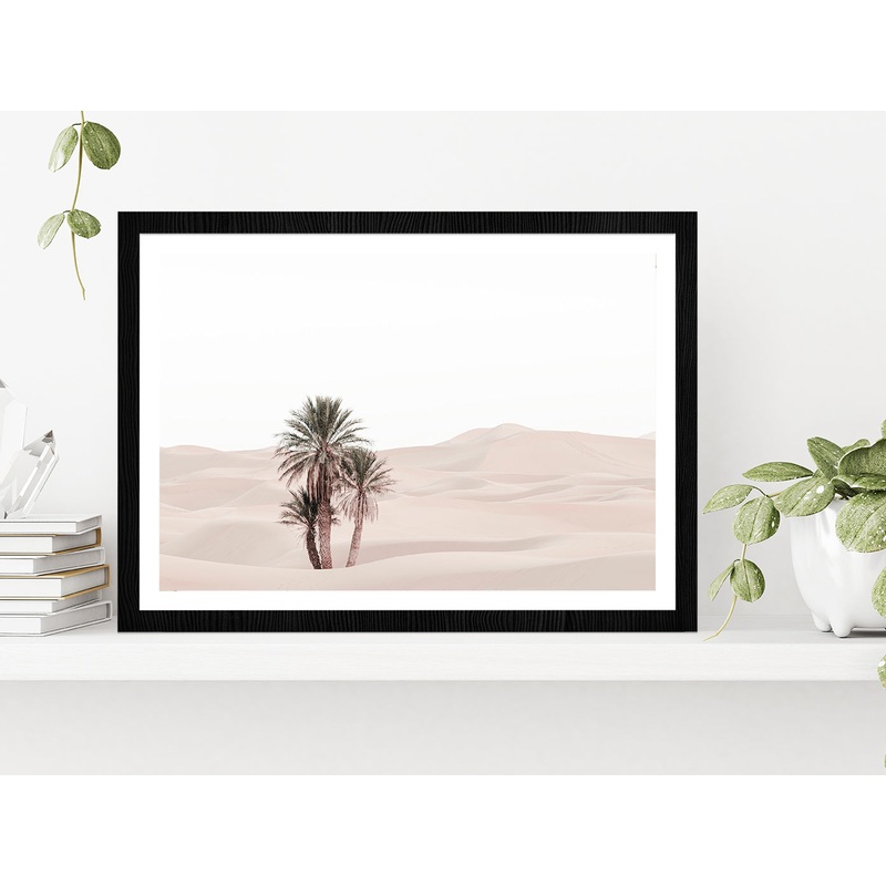 Desert Trees View Faded Photograph Glass Framed Wall Art, Ready to Hang Quality Print