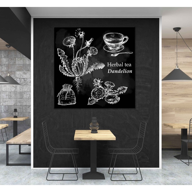 Square Canvas Dandelion Herbal Tea Vector Design High Quality Print 100% Australian Made