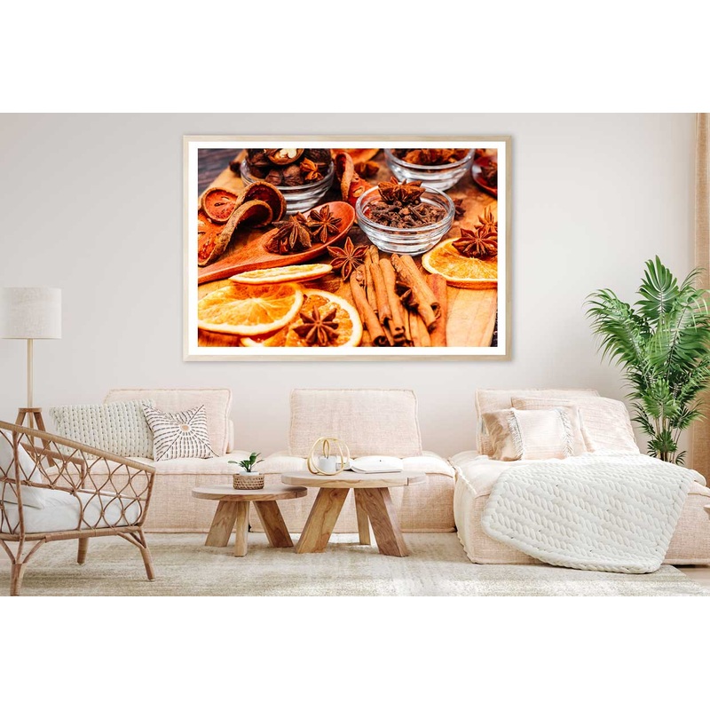 Star Anise & Cinnamon with Orange Photograph Home Decor Premium Quality Poster Print Choose Your Sizes