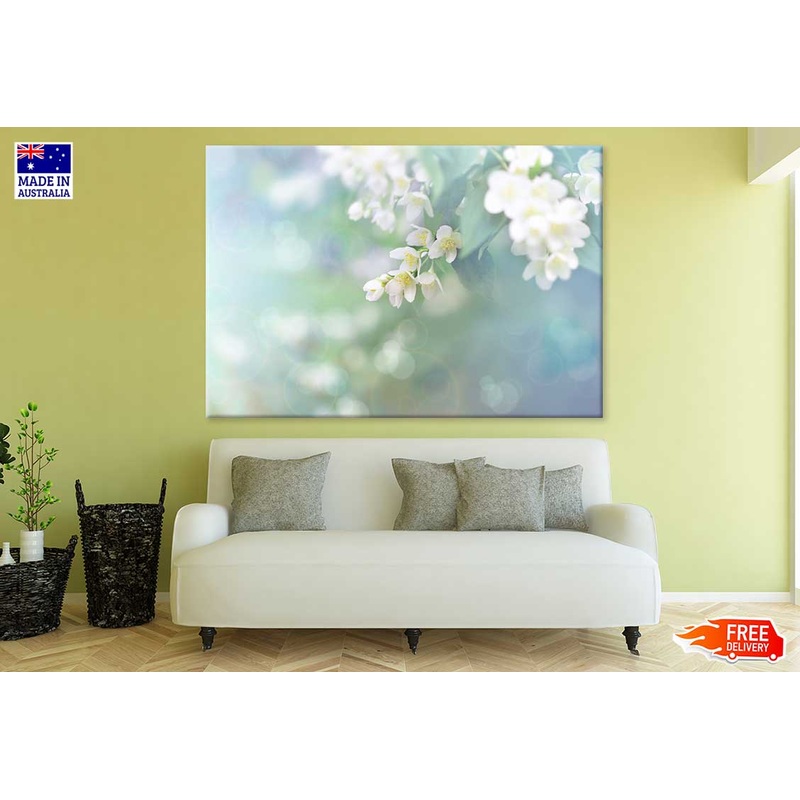 White Blossom Flowers & Leaves Photograph Print 100% Australian Made