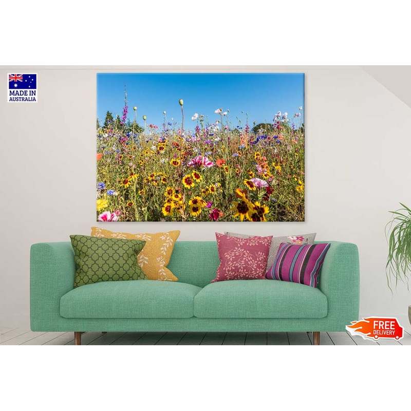 Wild Flower Field View Photograph Print 100% Australian Made