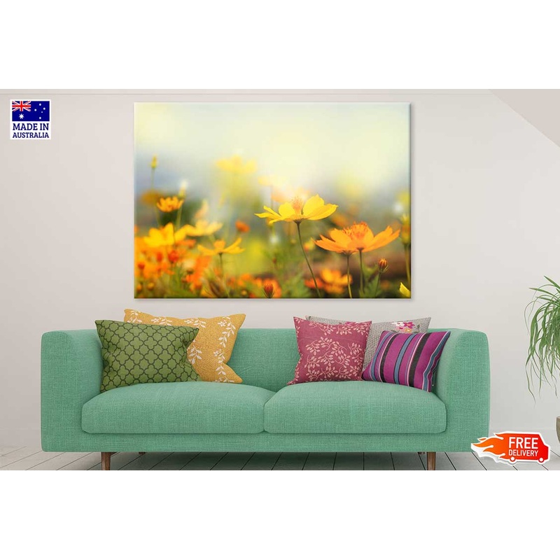 Yellow Wild Flower Filed View Photograph Print 100% Australian Made