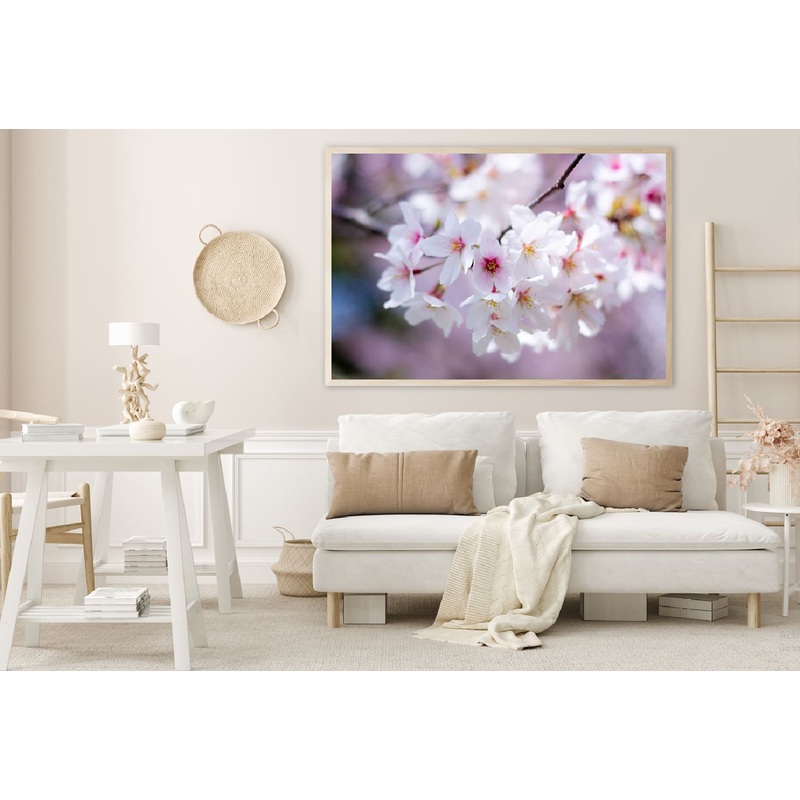 White Cherry Flowers Closeup View Photograph Home Decor Premium Quality Poster Print Choose Your Sizes
