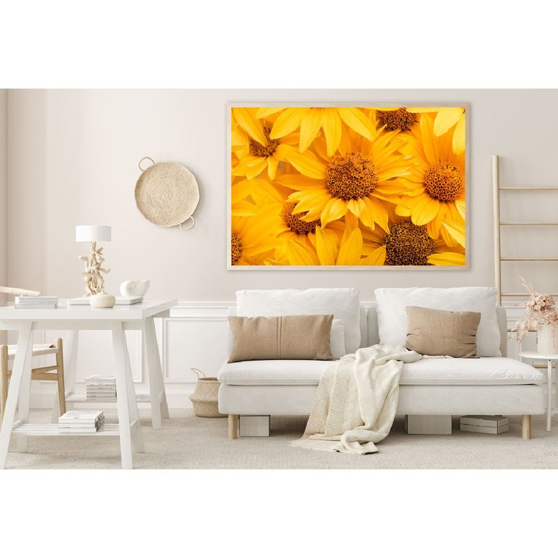 Yellow Flowers Closeup View Photograph Home Decor Premium Quality Poster Print Choose Your Sizes