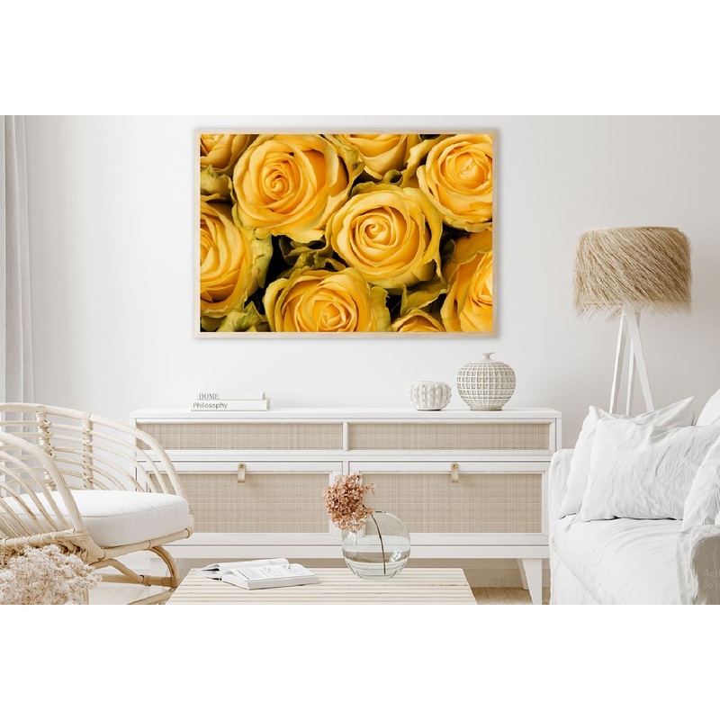 Yellow Roses Closeup View Photograph Home Decor Premium Quality Poster Print Choose Your Sizes