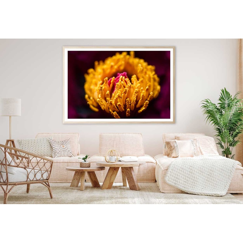 Yellow Peony Closeup View Photograph Home Decor Premium Quality Poster Print Choose Your Sizes
