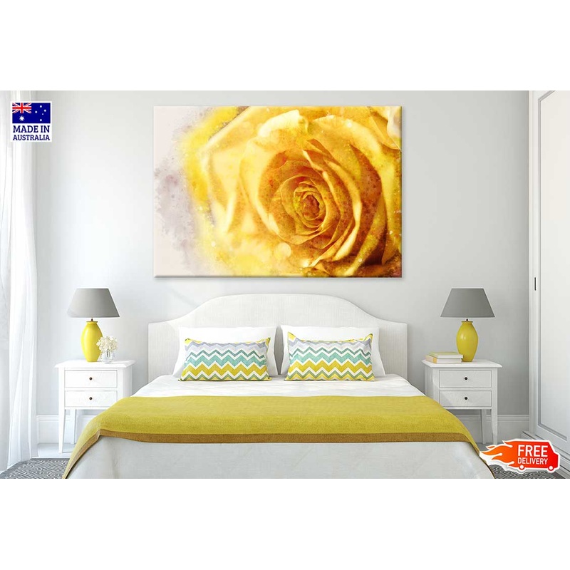 Yellow Rose Closeup Painting Print 100% Australian Made