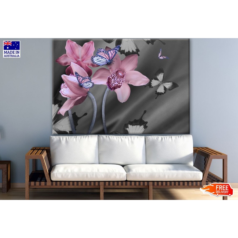 3D Flowers & Butterflies Design Print 100% Australian Made