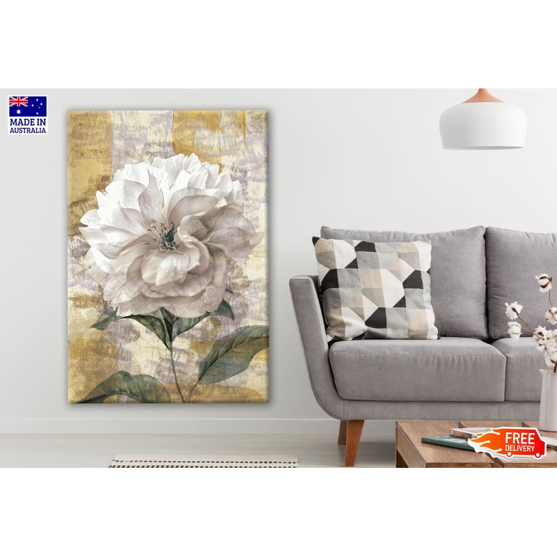 White Peony Flowers Watercolor Painting Print 100% Australian Made