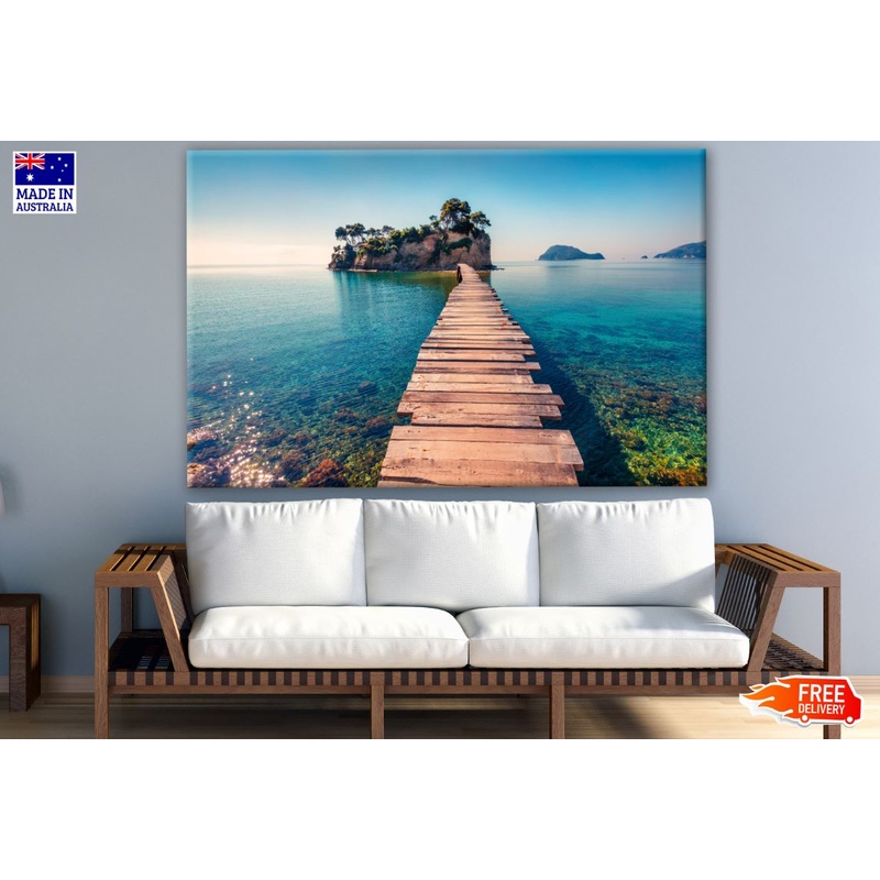 Wooden Pier Over Beach Print 100% Australian Made