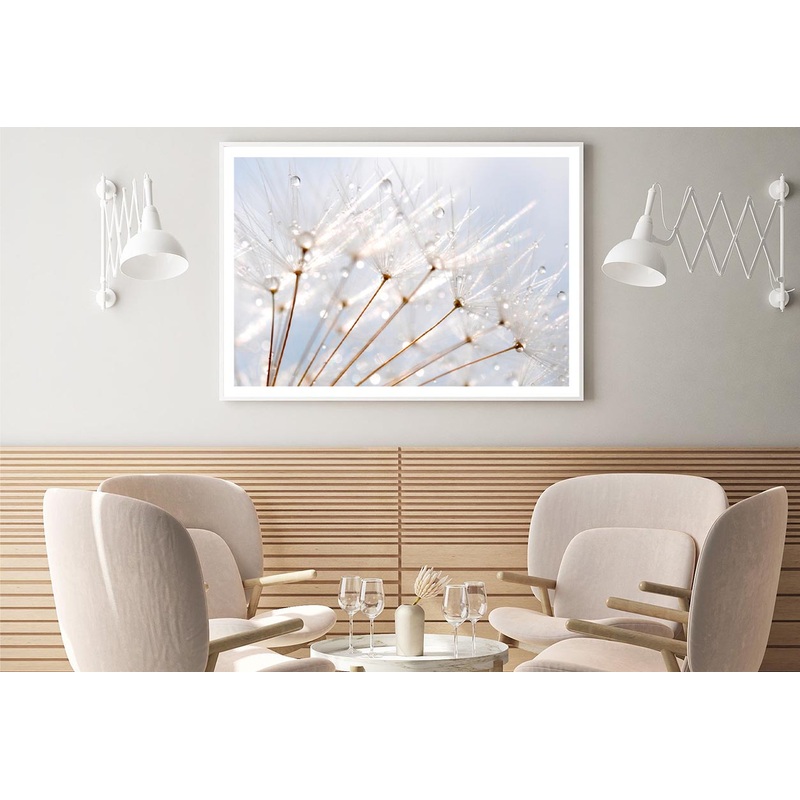 Water Droplet on Dandelion Seeds Home Decor Premium Quality Poster Print Choose Your Sizes