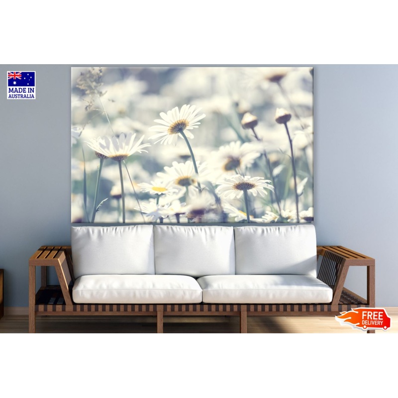 White Floral Field Photograph Print 100% Australian Made