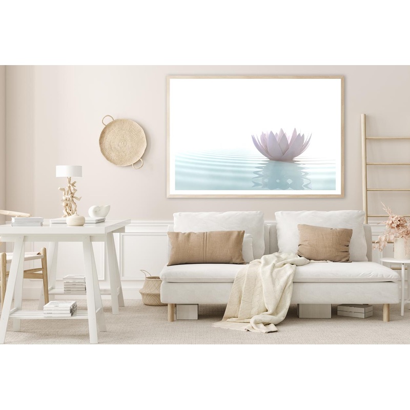 White Lotus Flower on Water Home Decor Premium Quality Poster Print Choose Your Sizes