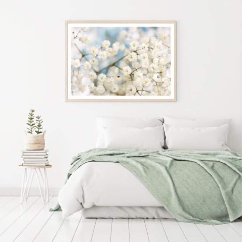 White Flowers Closeup Photograph Home Decor Premium Quality Poster Print Choose Your Sizes
