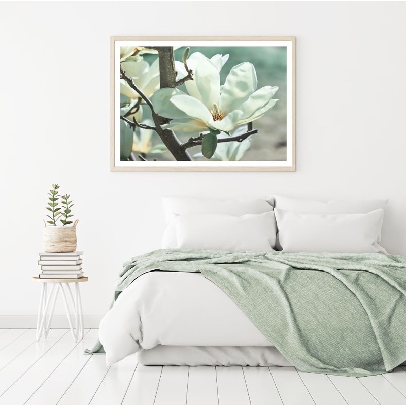 White Flower Macro Photograph Home Decor Premium Quality Poster Print Choose Your Sizes