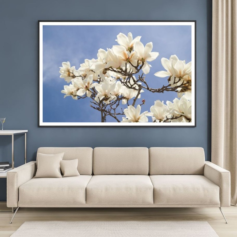 White Flowers Tree Photograph Home Decor Premium Quality Poster Print Choose Your Sizes