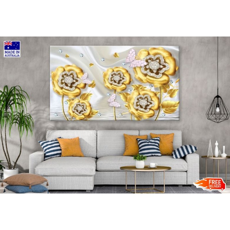 Yello Flowers Print 100% Australian Made