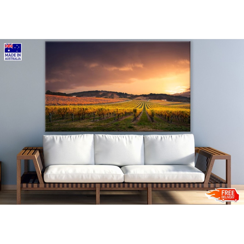Yellow Flower Field Scenery View Print 100% Australian Made