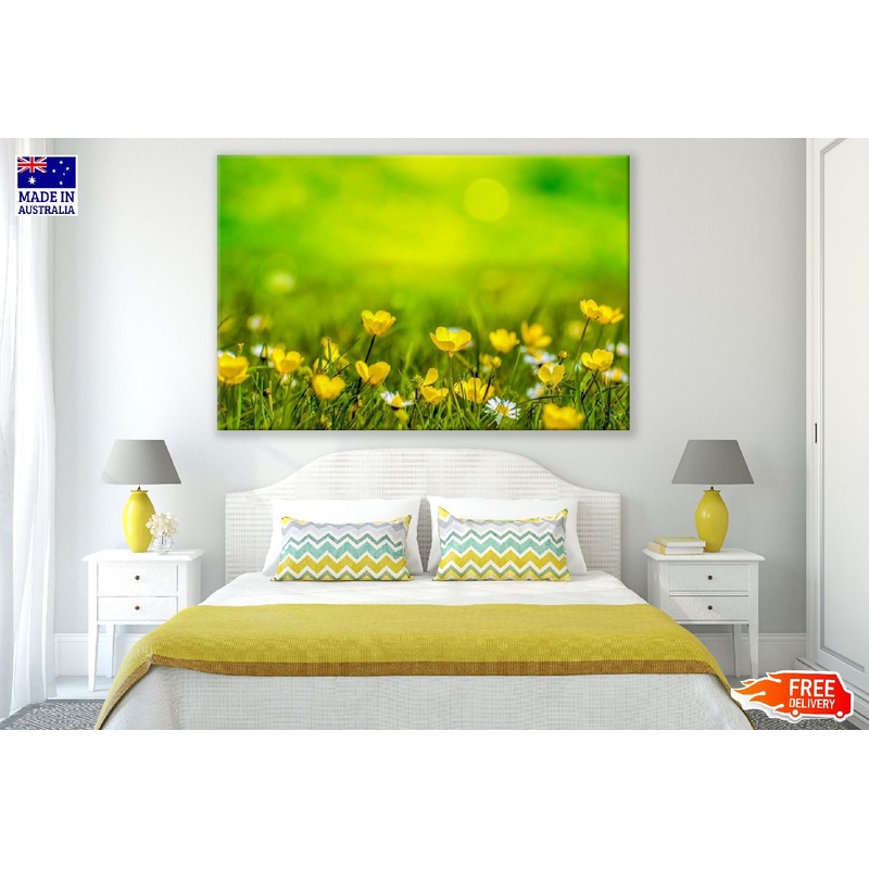 Yellow Flowers with Leaves Photograph Print 100% Australian Made