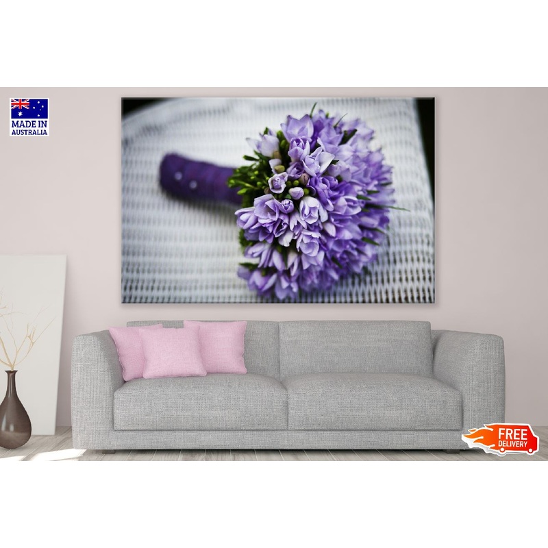 White Purple Flower Bouquet Photograph Print 100% Australian Made