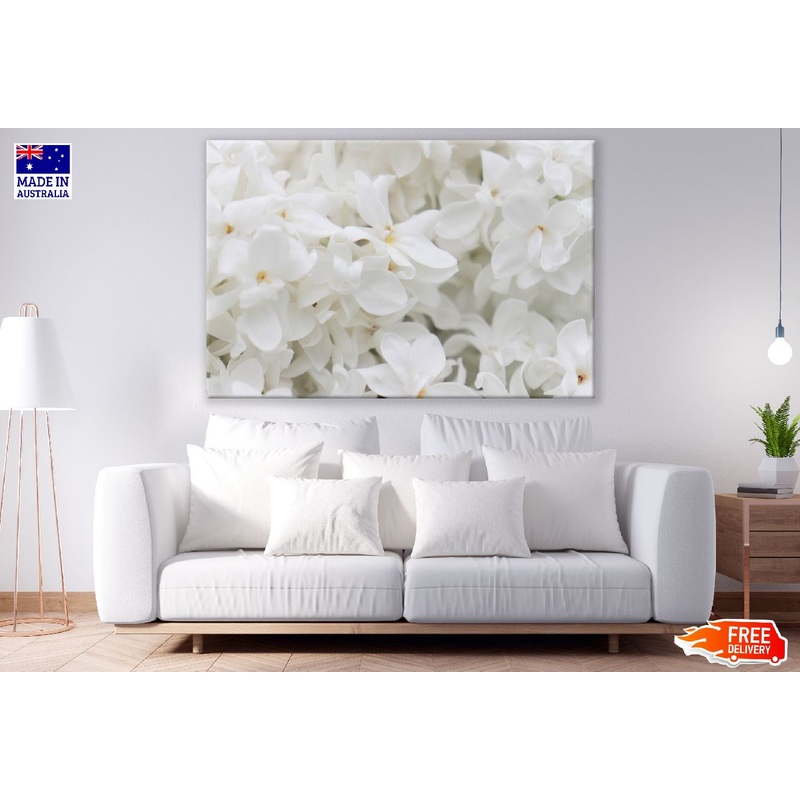 White Lilac Flowers Closeup Photograph Print 100% Australian Made