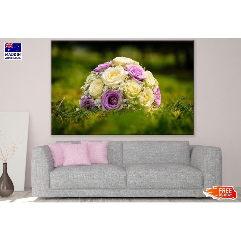 Yellow & Purple Rose Flower Bouquet Photograph Print 100% Australian Made