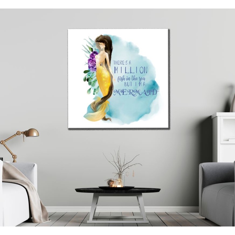 Square Canvas Mermaid Painting High Quality Print 100% Australian Made