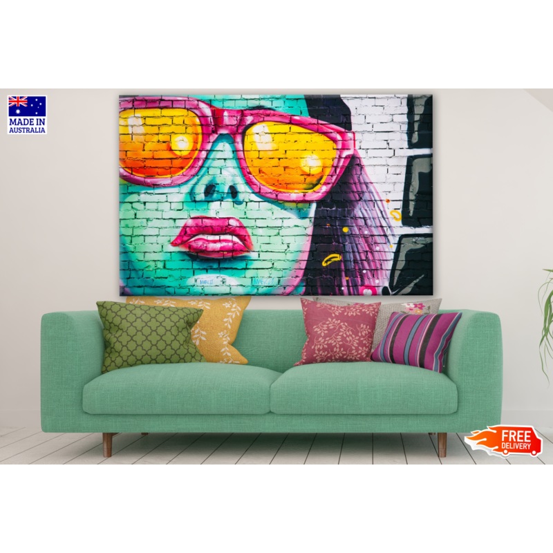 Woman Face Graffiti Painting Print 100% Australian Made