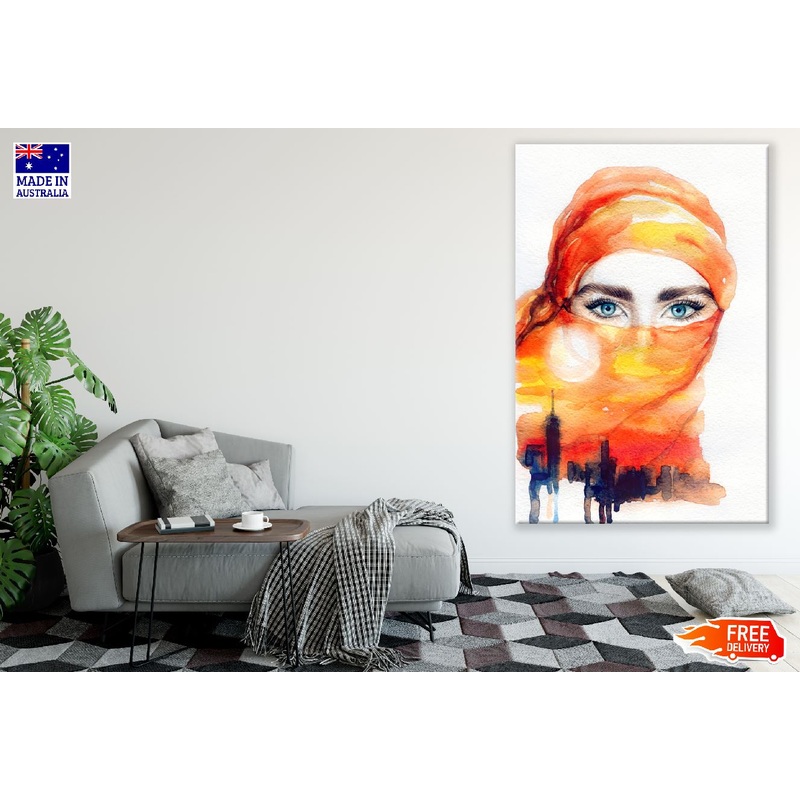 Arabic Woman Portrait Watercolor Painting Print 100% Australian Made
