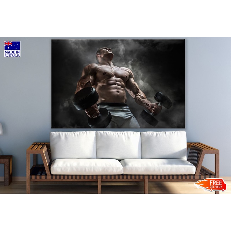 Body Builder in Gym Photograph Print 100% Australian Made