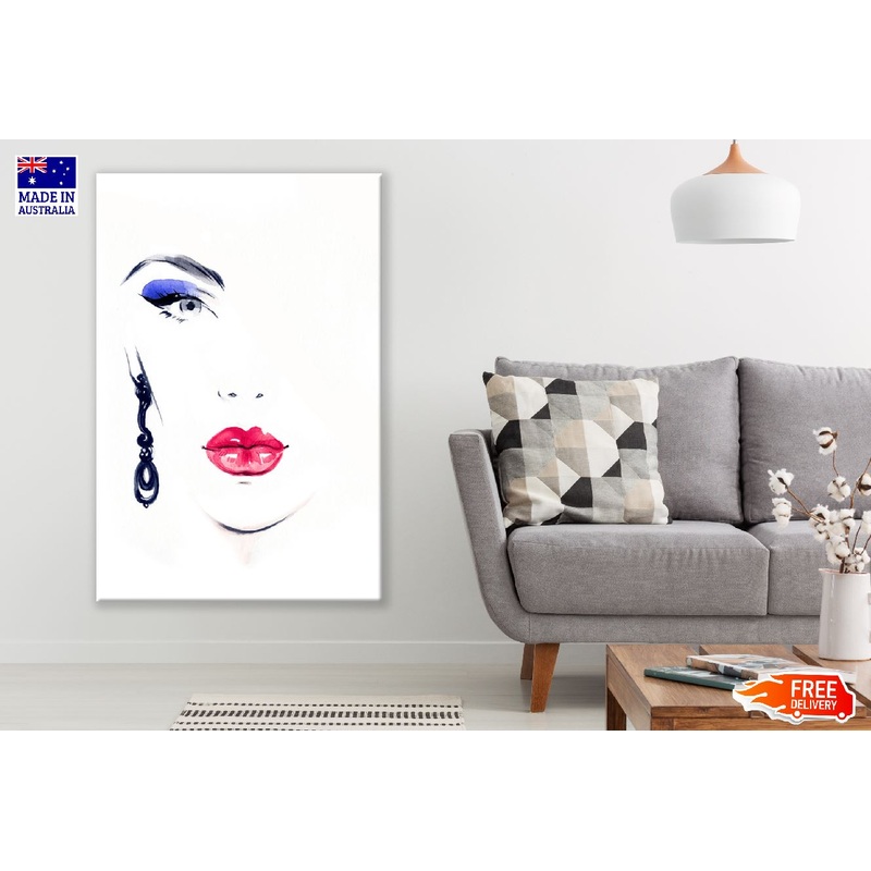 Closeup Woman Face Illustration Print 100% Australian Made