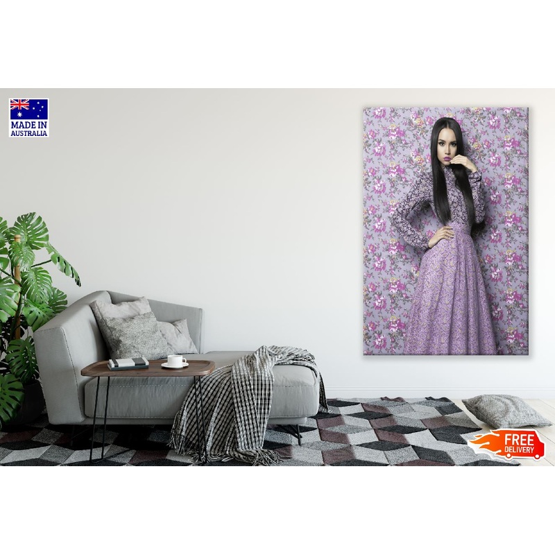 Elegant Fashion Lady on Floral Background Photograph Print 100% Australian Made