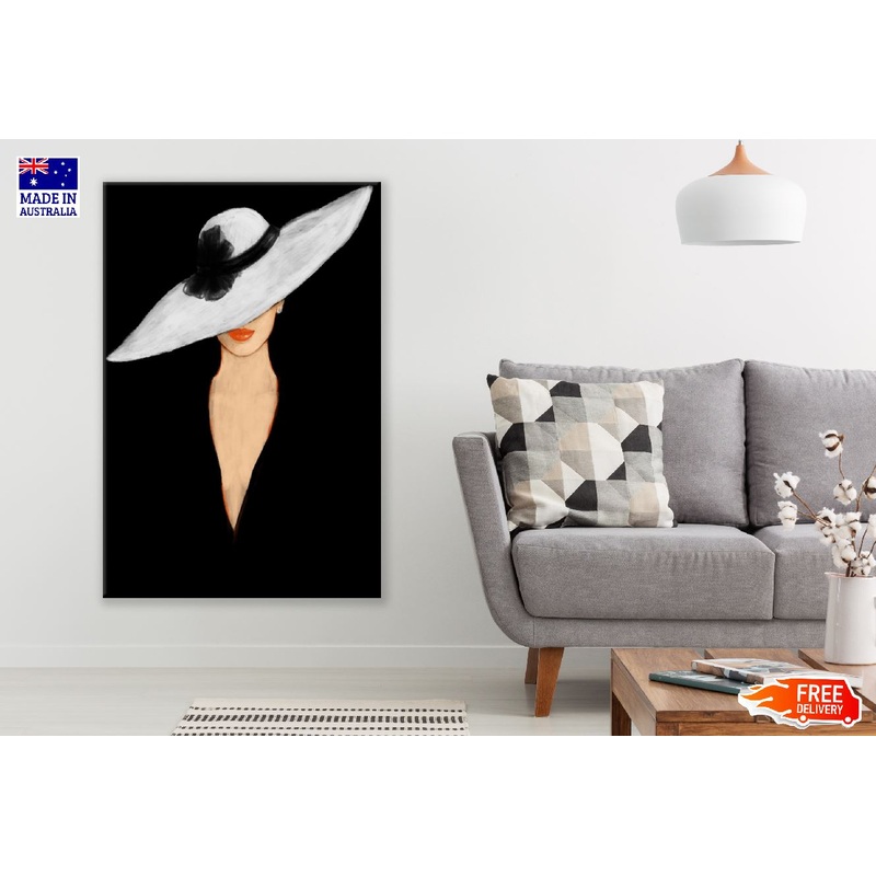 Elegant Lady in Hat Watercolor Painting Print 100% Australian Made
