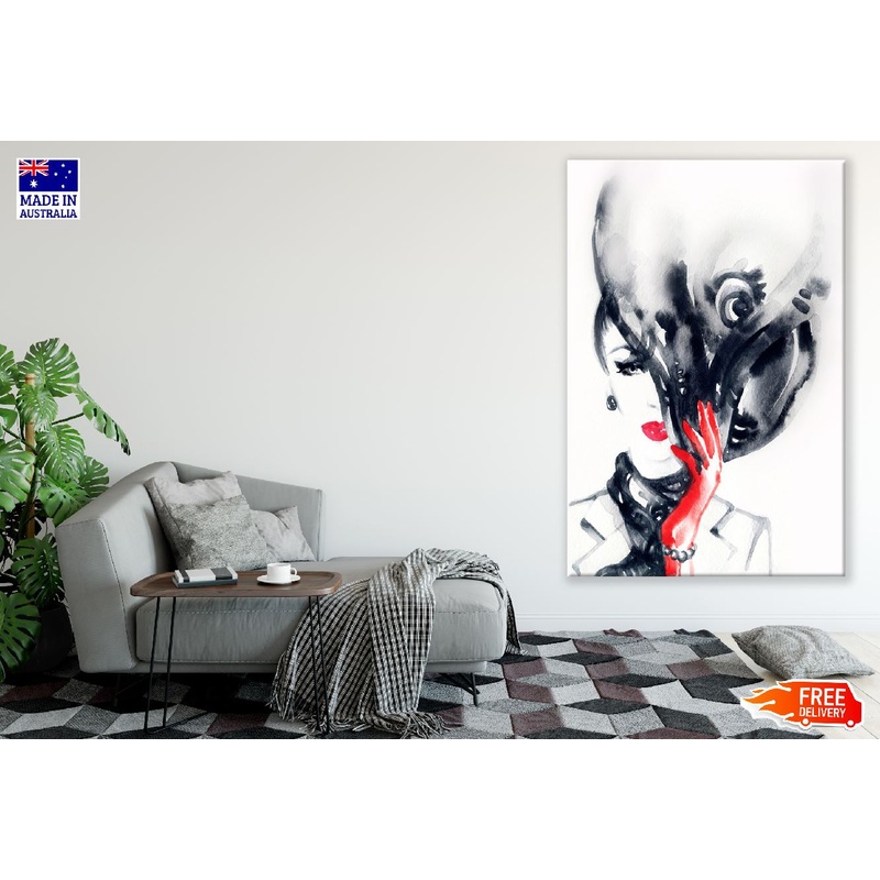 Elegant Lady Portrait Watercolor Painting Print 100% Australian Made
