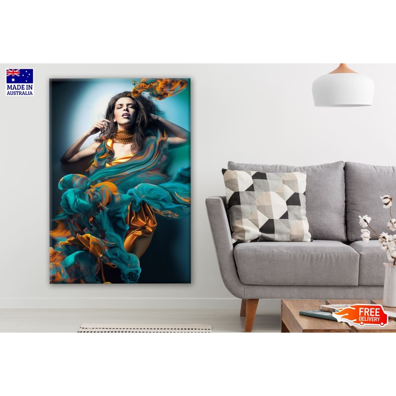 Fashion Girl with Abstract Design Photograph Print 100% Australian Made