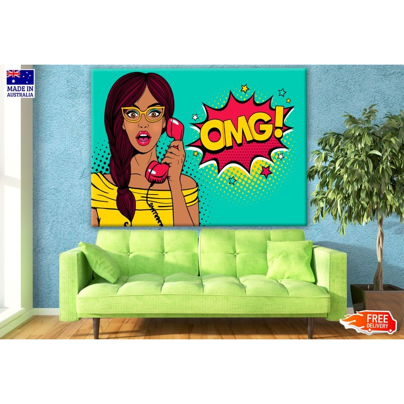 Fashion Lady on a Call Art Print 100% Australian Made