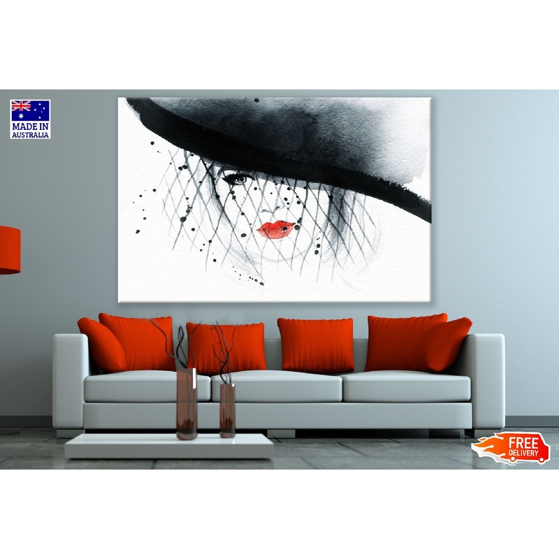 Makeup Woman with Hat Abstract Painting Print 100% Australian Made