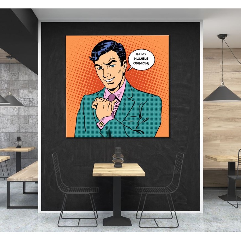 Square Canvas Businessman Pop Art Design High Quality Print 100% Australian Made