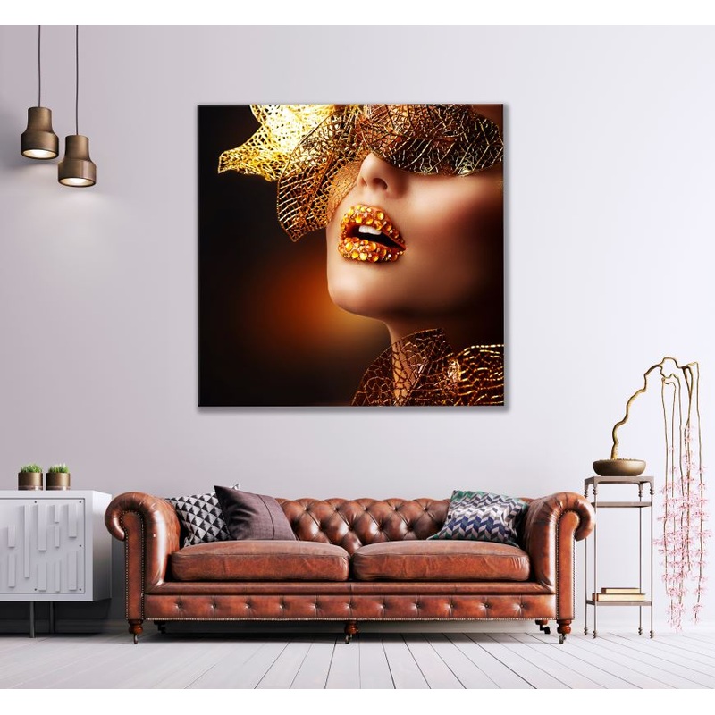 Square Canvas Fashion Girl Makeup Portrait Photograph High Quality Print 100% Australian Made