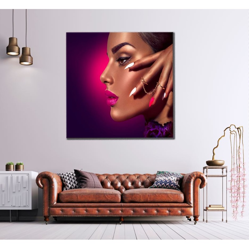 Square Canvas Fashion Girl Portrait Photograph High Quality Print 100% Australian Made