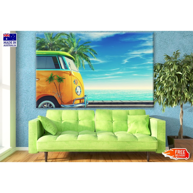 Volkswagen Van on Beach Photograph Print 100% Australian Made