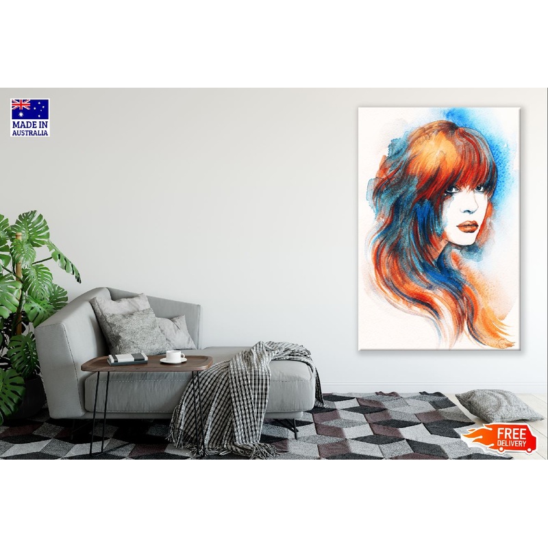 Woman with Colorful Hair Abstract Design Print 100% Australian Made