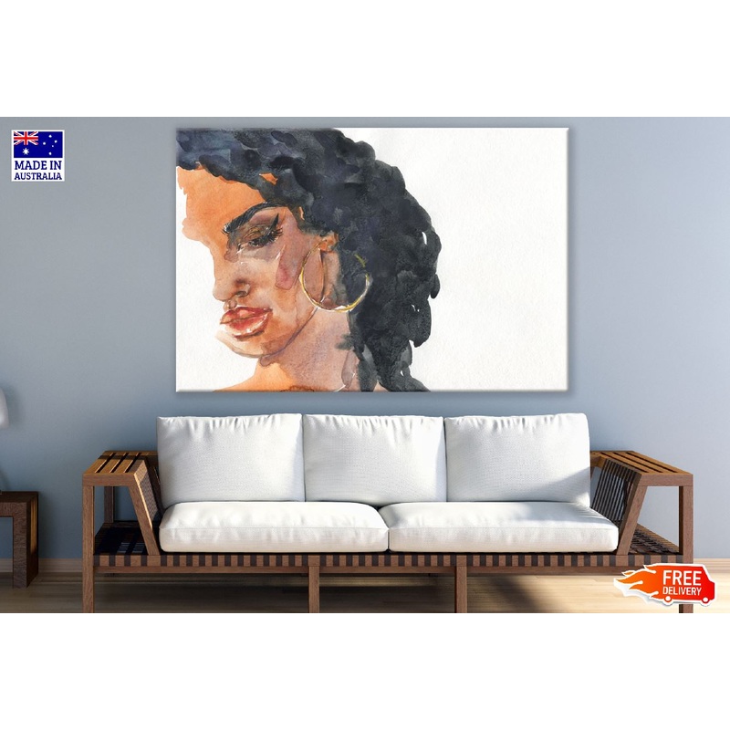 African Model Face Abstract Watercolor Painting Print 100% Australian Made