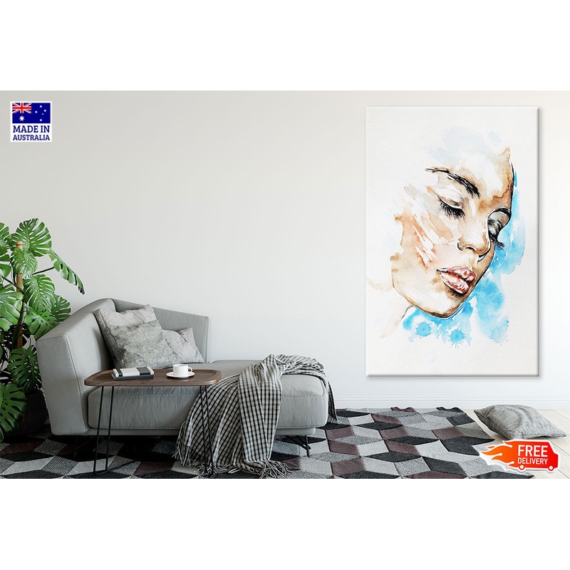 Beauty Girl Portrait Watercolor Painting Print 100% Australian Made