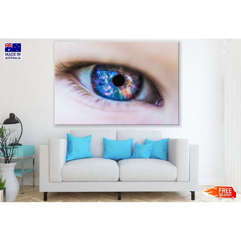 Blue Colofrul Eye Closeup Photograph Print 100% Australian Made