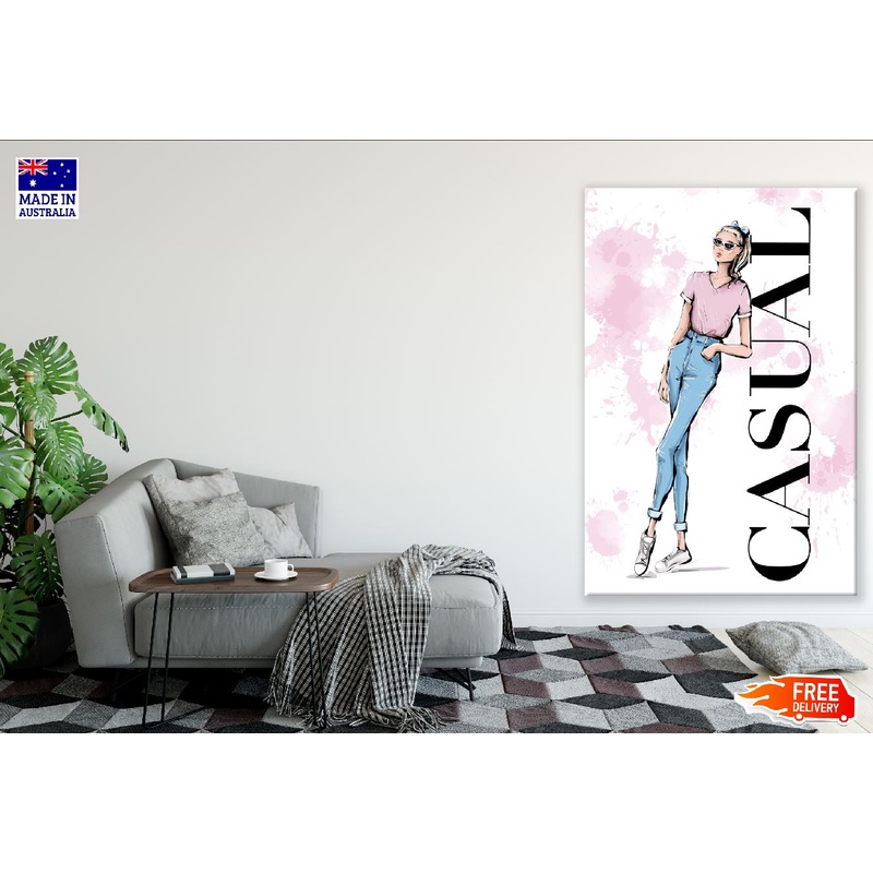 Casual Fashion Girl Illustration Print 100% Australian Made