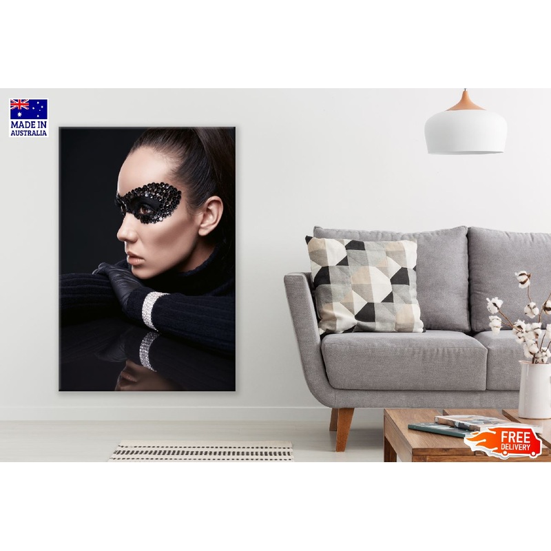 Charming Woman with Sequins Mask Photograph Print 100% Australian Made