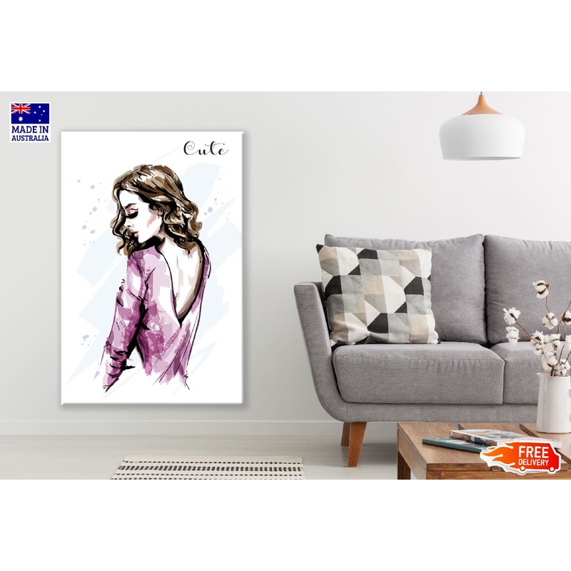 Fashion Curly Hair Girl Illustration Print 100% Australian Made