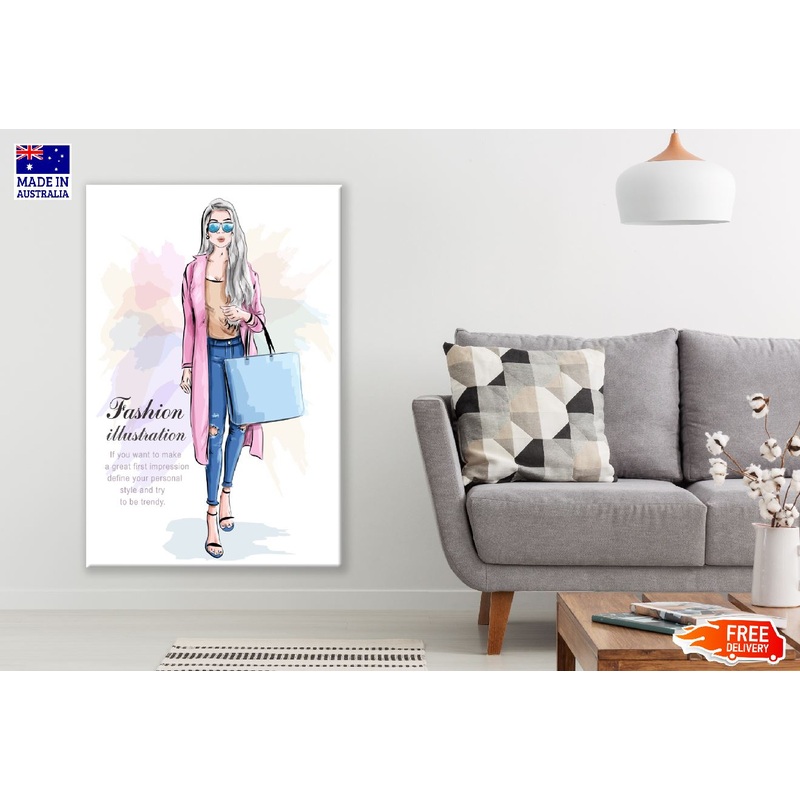 Fashion Girl with Captions Illustration Print 100% Australian Made