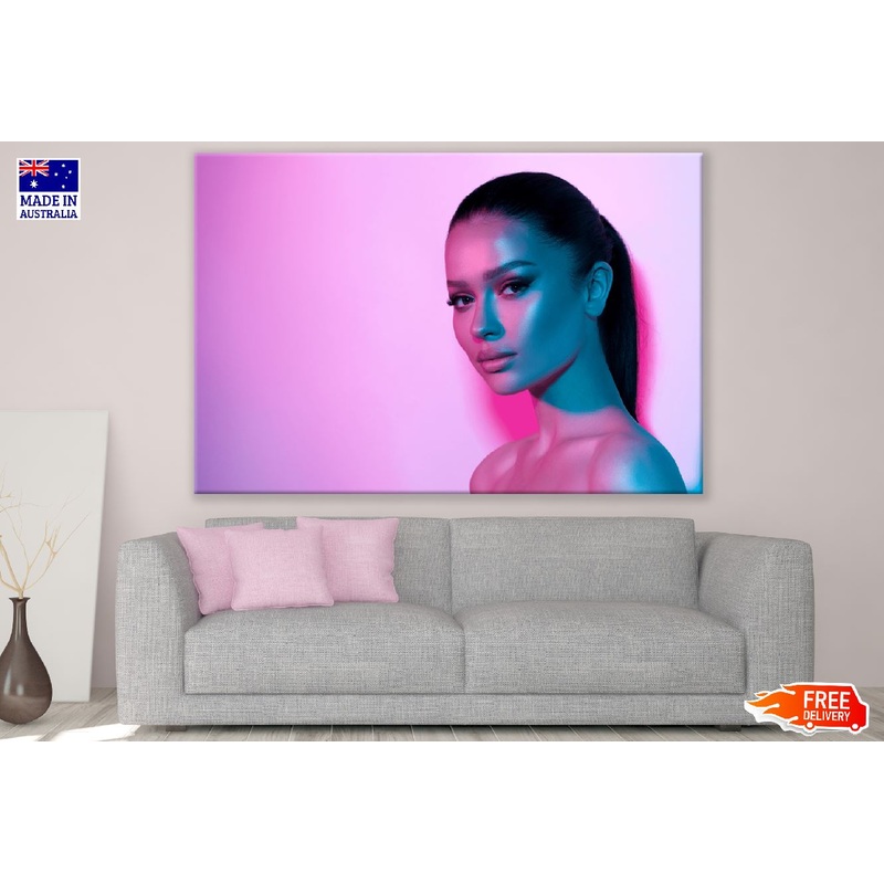 Fashion Girl With Glitter Neon Makeup Photograph Print 100% Australian Made